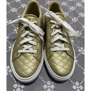 GUESS Women's Loven Gold Sneaker Dress Shoe Sz 8.5M Designer Ortho